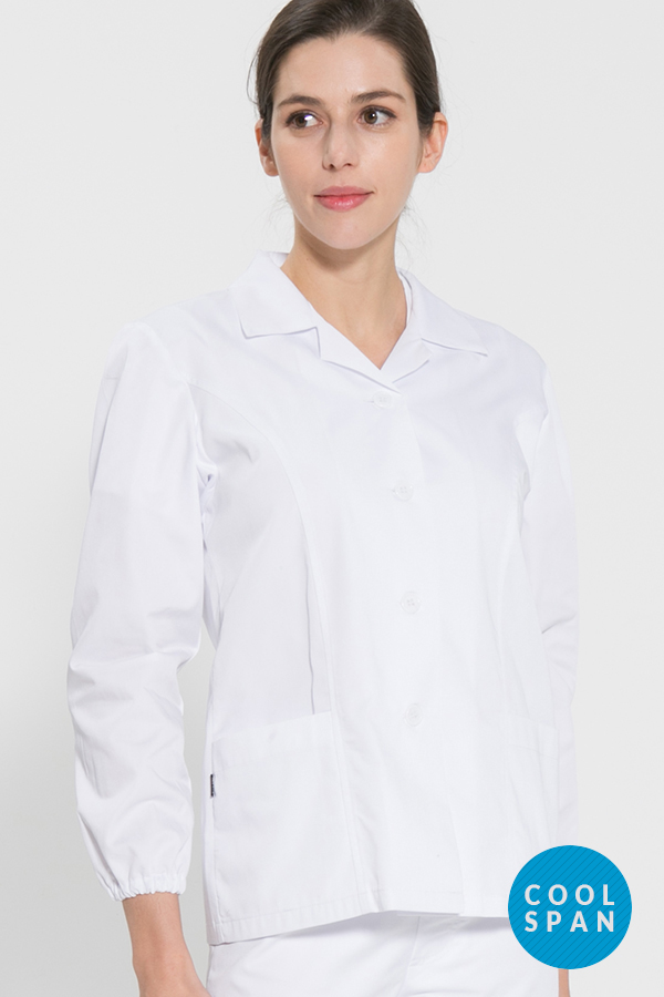 긴팔 TC45수 쿨스판 위생복 셔츠(여성용) /화이트(FS-119)